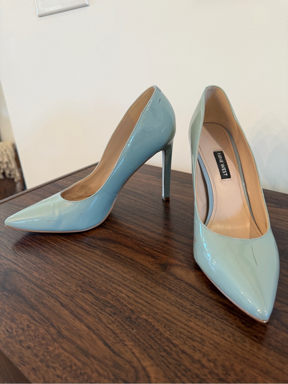 Nine West Light Blue Patent Heels – Size 9
